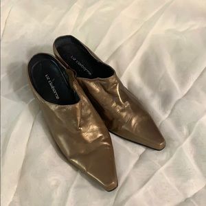 Liz Claiborne bronze mules